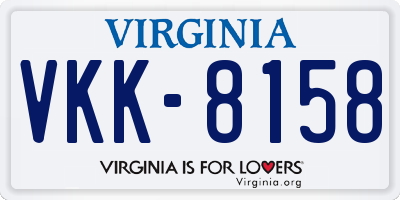 VA license plate VKK8158