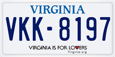 VA license plate VKK8197