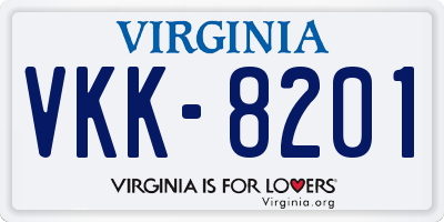 VA license plate VKK8201