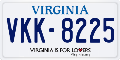 VA license plate VKK8225