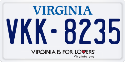 VA license plate VKK8235