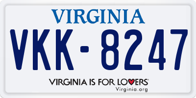 VA license plate VKK8247