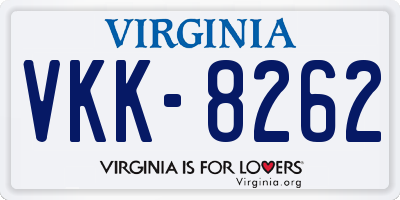 VA license plate VKK8262