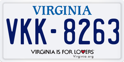 VA license plate VKK8263