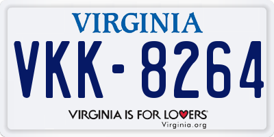 VA license plate VKK8264
