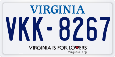 VA license plate VKK8267