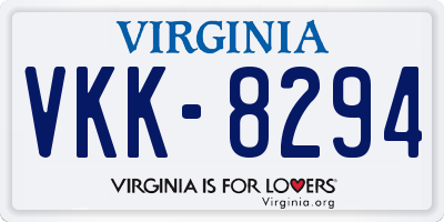 VA license plate VKK8294