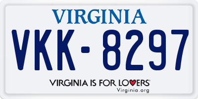 VA license plate VKK8297