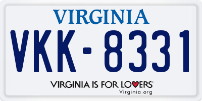 VA license plate VKK8331
