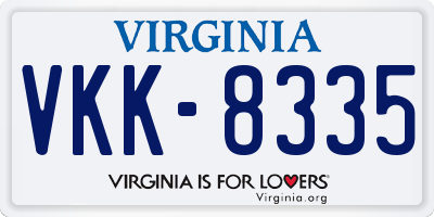 VA license plate VKK8335