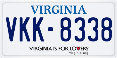 VA license plate VKK8338