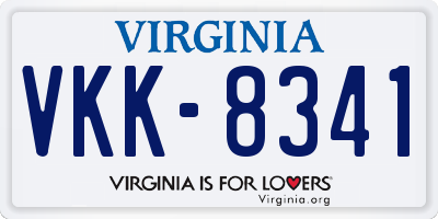 VA license plate VKK8341