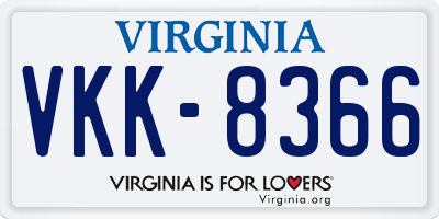 VA license plate VKK8366