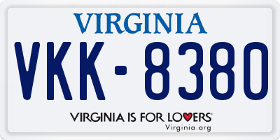 VA license plate VKK8380