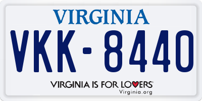 VA license plate VKK8440