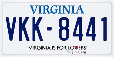 VA license plate VKK8441