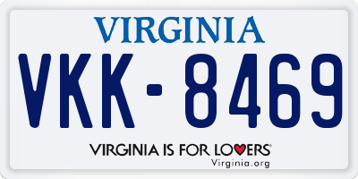 VA license plate VKK8469