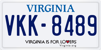 VA license plate VKK8489