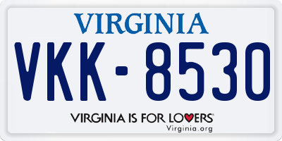 VA license plate VKK8530