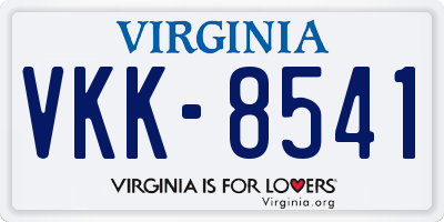 VA license plate VKK8541