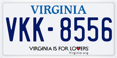 VA license plate VKK8556