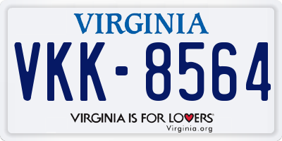 VA license plate VKK8564