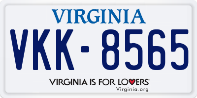 VA license plate VKK8565