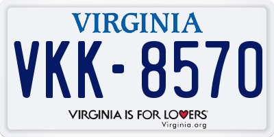 VA license plate VKK8570