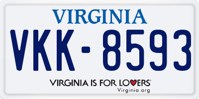 VA license plate VKK8593