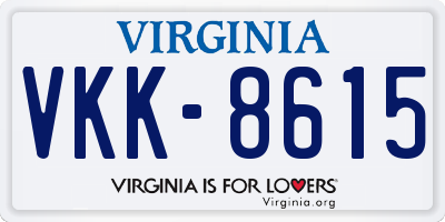 VA license plate VKK8615