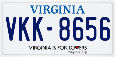 VA license plate VKK8656