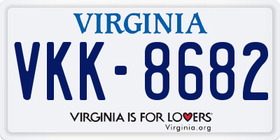 VA license plate VKK8682