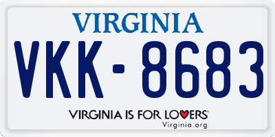 VA license plate VKK8683