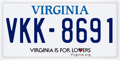 VA license plate VKK8691