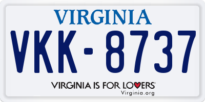 VA license plate VKK8737