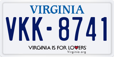 VA license plate VKK8741