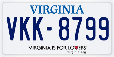 VA license plate VKK8799