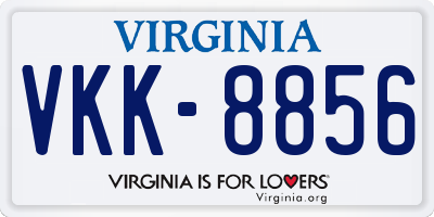 VA license plate VKK8856
