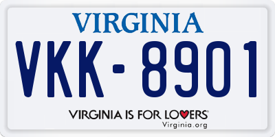 VA license plate VKK8901