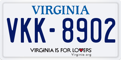 VA license plate VKK8902