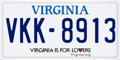 VA license plate VKK8913
