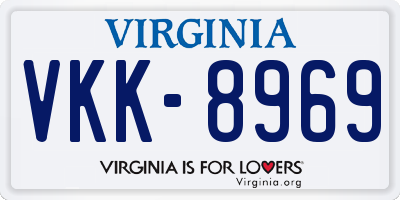 VA license plate VKK8969