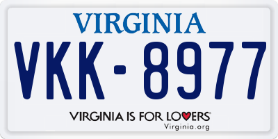 VA license plate VKK8977