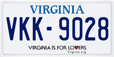 VA license plate VKK9028