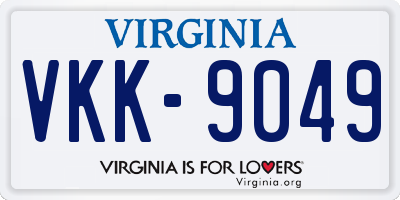 VA license plate VKK9049