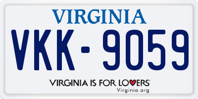 VA license plate VKK9059