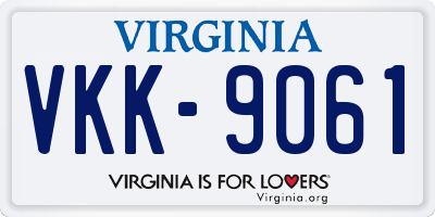 VA license plate VKK9061