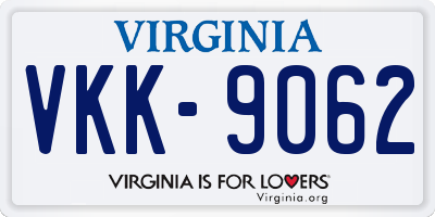 VA license plate VKK9062