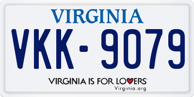 VA license plate VKK9079