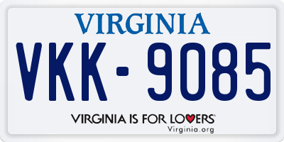 VA license plate VKK9085